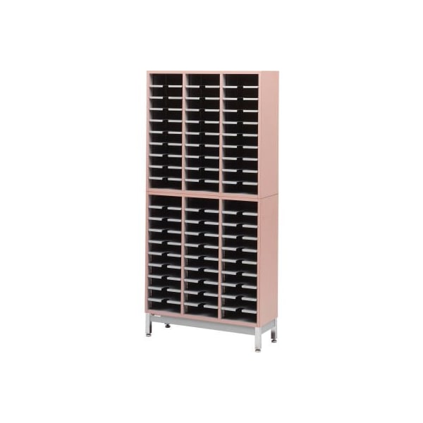 Datum Filing Systems Legal Size Literature Rack, Sapelli Mahogany Laminate Top Medium Gray Finish LR6953-L25-T23 - main